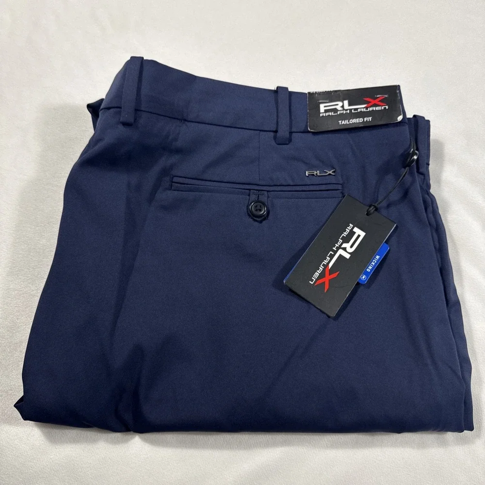 RLX‎  Ralph Lauren Pants Mens 42x30 Navy Tailored Fit Performance Golf NWT $125